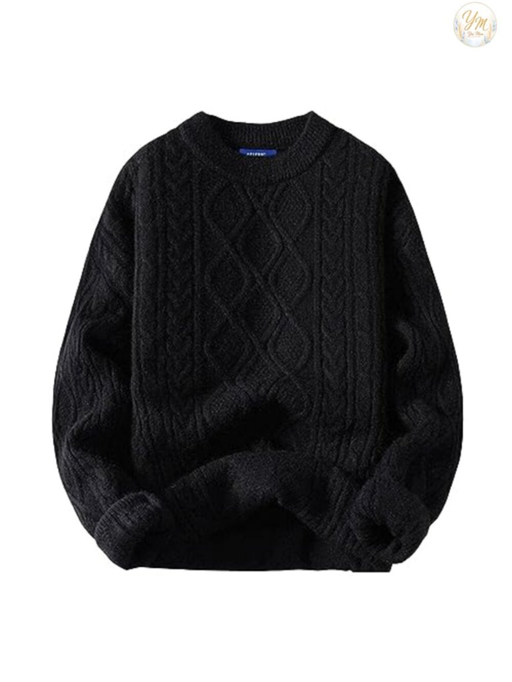 Oversized Cable Knit Crewneck Sweater 90s Vintage Heavy Pullover